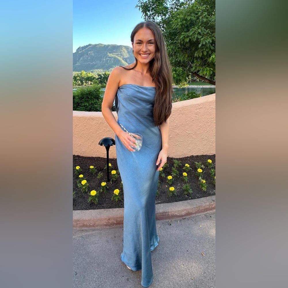 Charlita Strapless Maxi Dress with Cowl Open Back